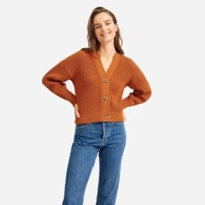 Everlane Texture Cotton Crop Cardigan in Cider (Size XXS)
